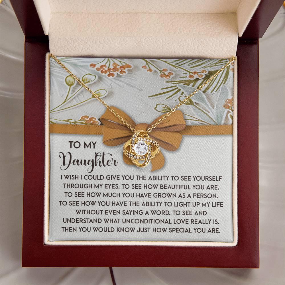 Gift for Daughter - Saying A Word - Love Knot Pendant Necklace - Mallard Moon Gift Shop
