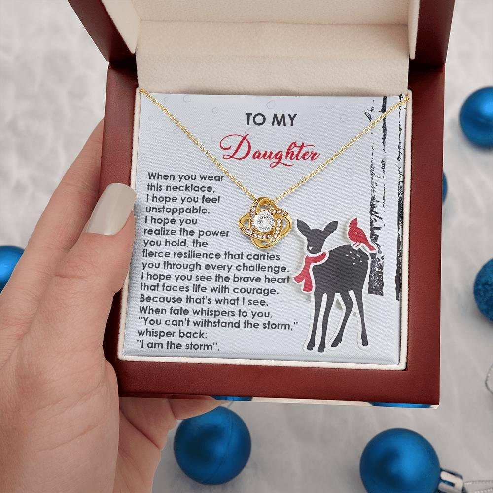 Gift for Daughter - Every Challenge - Love Knot Pendant Necklace - Mallard Moon Gift Shop