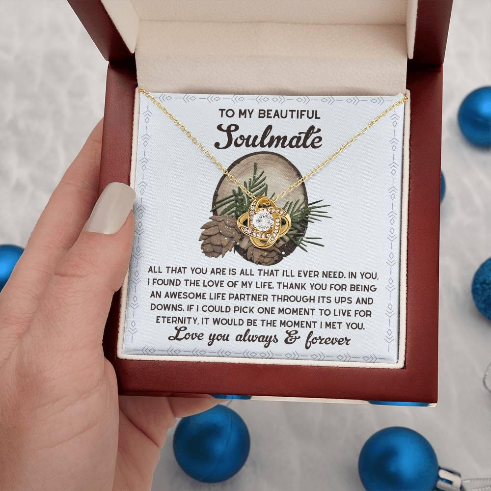 Gift for Soulmate - One Moment - Love Knot Pendant Necklace - Mallard Moon Gift Shop