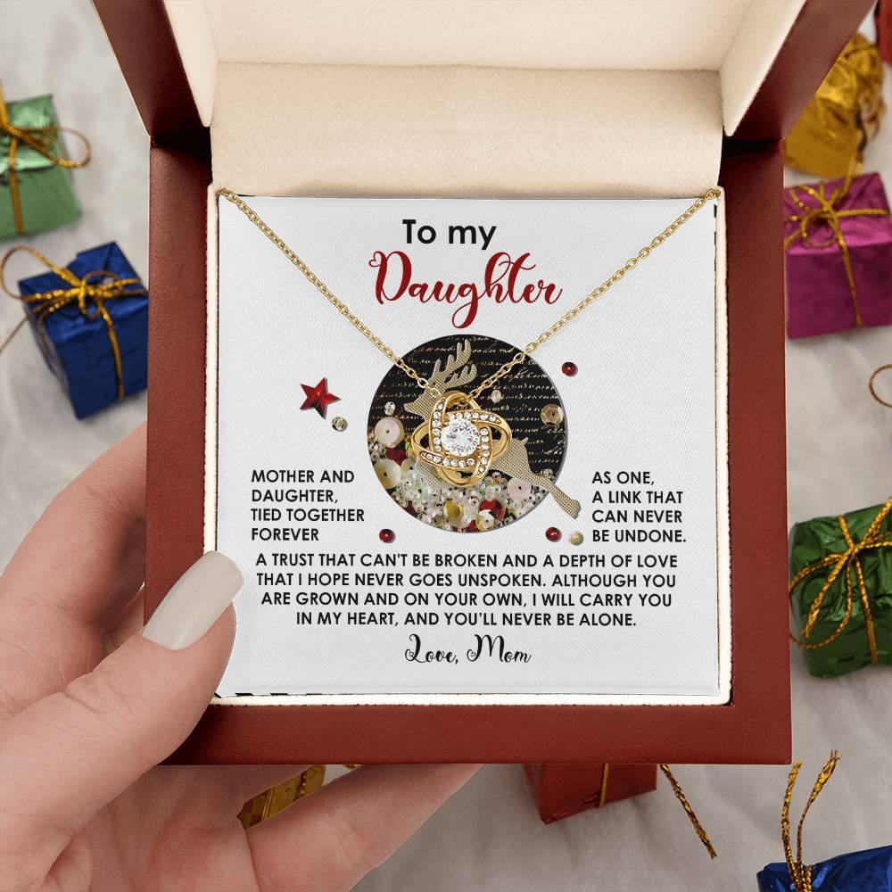 Gift for Daughter - Forever As One - Love Knot Pendant Necklace - Mallard Moon Gift Shop
