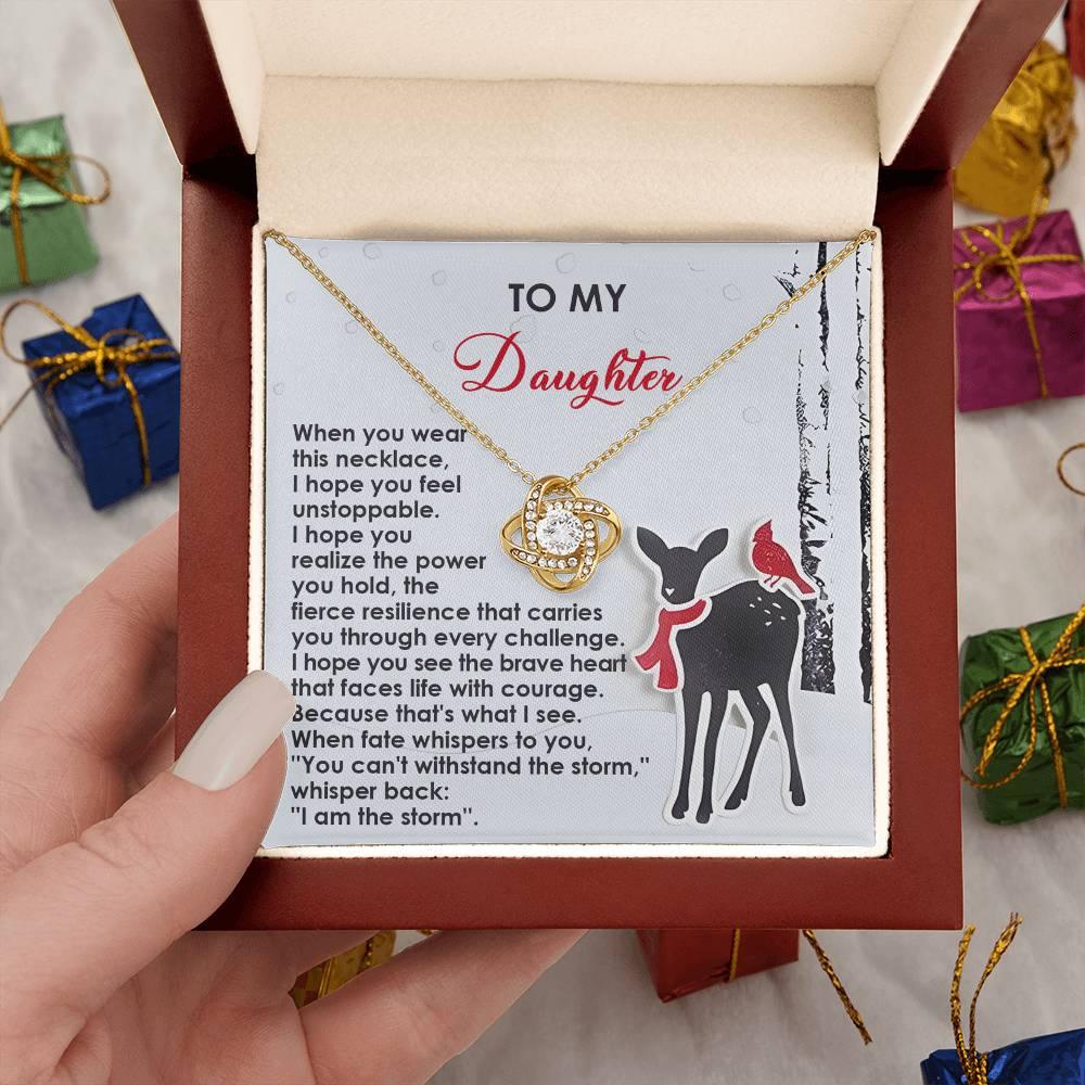 Gift for Daughter - Every Challenge - Love Knot Pendant Necklace - Mallard Moon Gift Shop