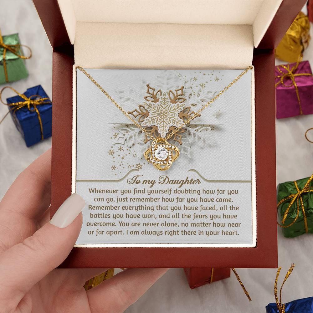 Gift for Daughter - You Are Never Alone - Love Knot Pendant Necklace - Mallard Moon Gift Shop