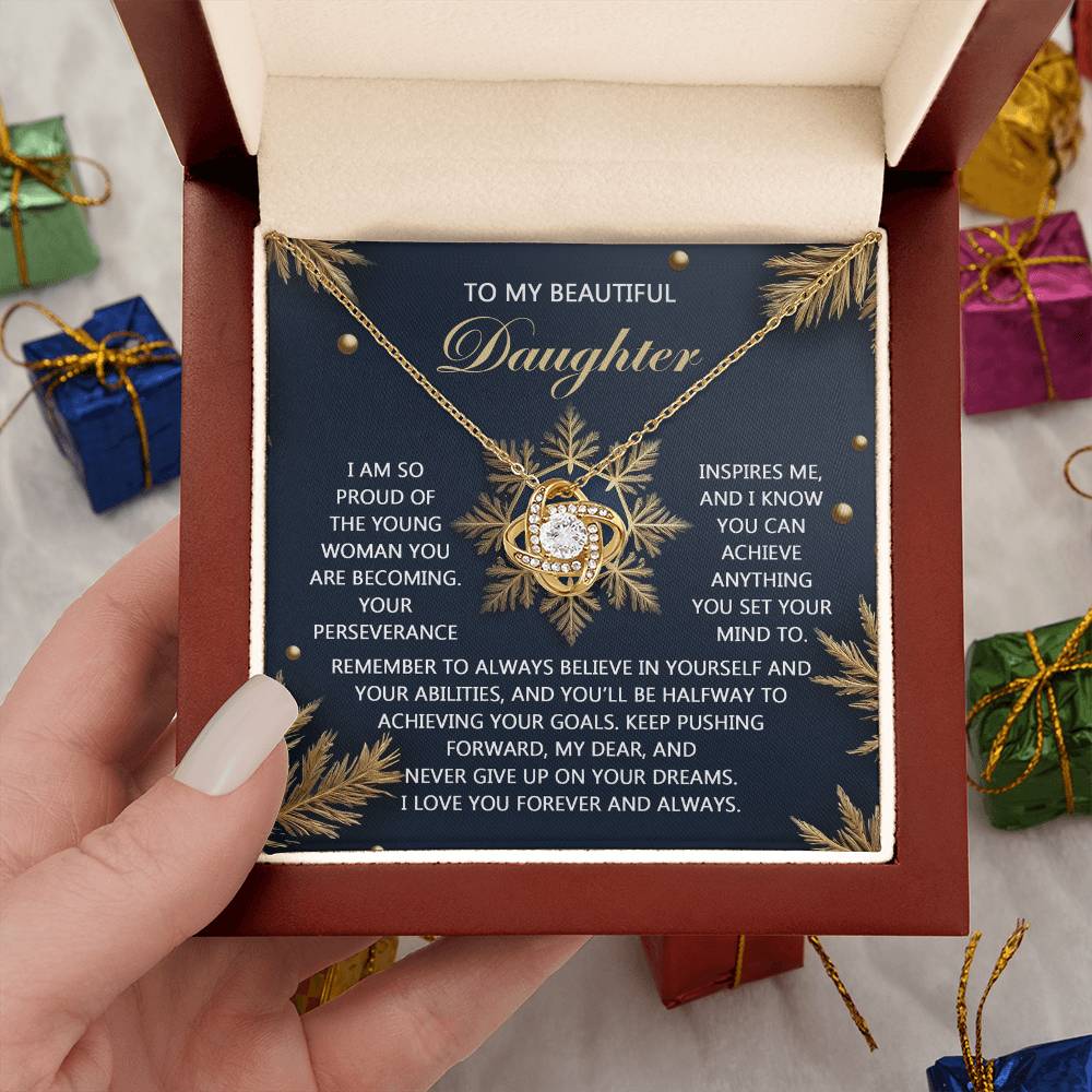 Gift for Daughter - On Your Dreams - Love Knot Pendant Necklace - Mallard Moon Gift Shop