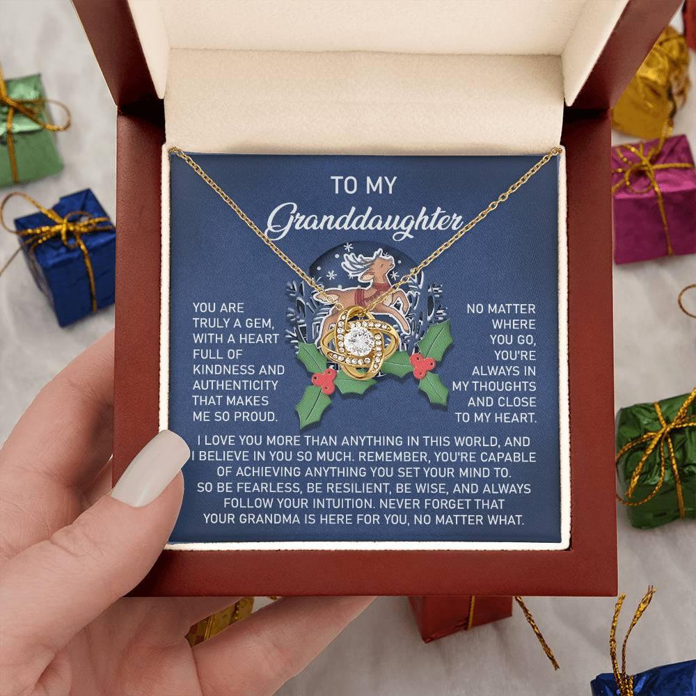 Gift for Granddaughter - Here For You - Love Knot Pendant Necklace - Mallard Moon Gift Shop