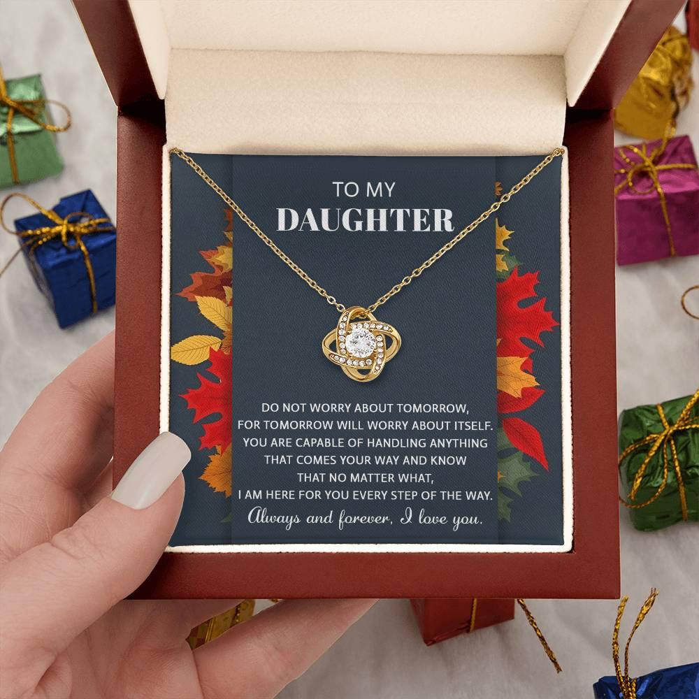 Daughter - Comes Your Way - Love Knot Pendant Necklace - Mallard Moon Gift Shop