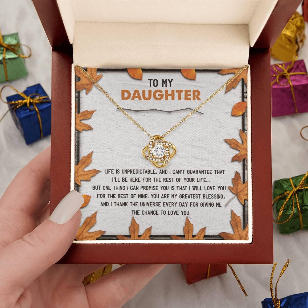 Daughter - My Greatest Blessing - Love Knot Pendant Necklace - Mallard Moon Gift Shop
