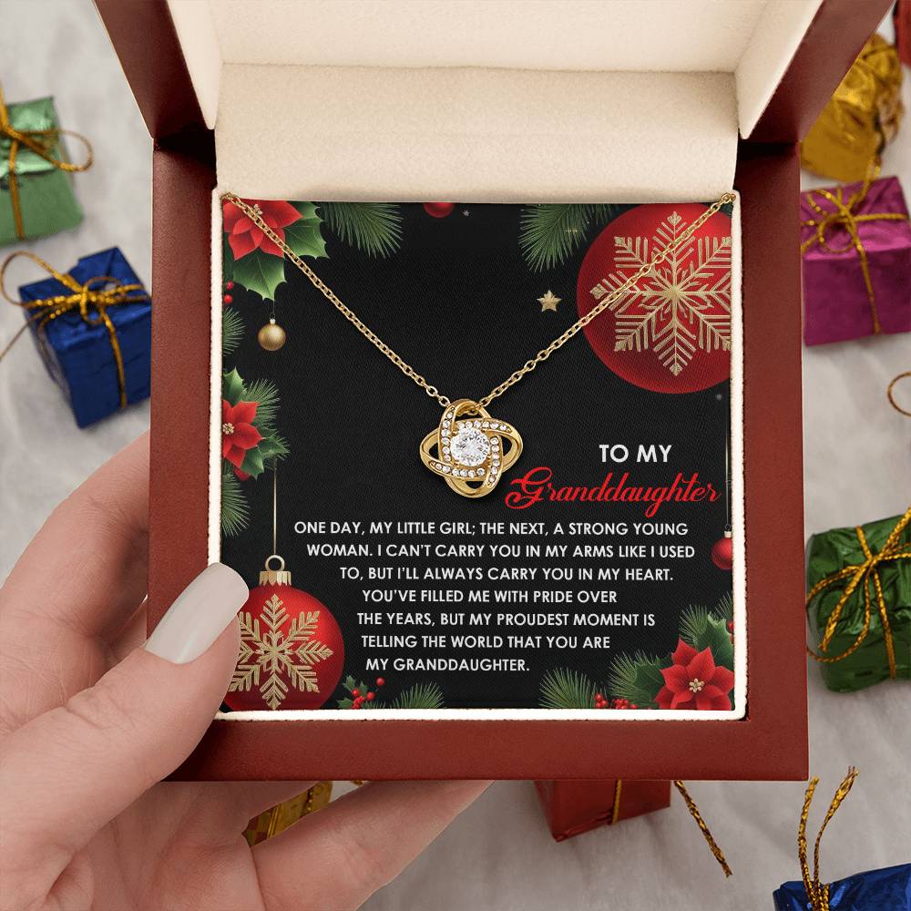 Gift for Granddaughter - Proudest Moment - Love Knot Pendant Necklace - Mallard Moon Gift Shop