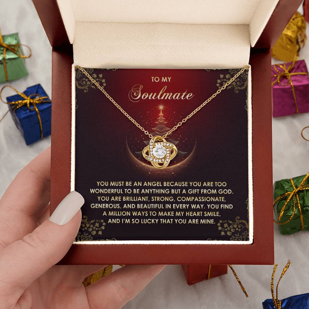 Gift for Soulmate - Be An Angel - Love Knot Pendant Necklace - Mallard Moon Gift Shop