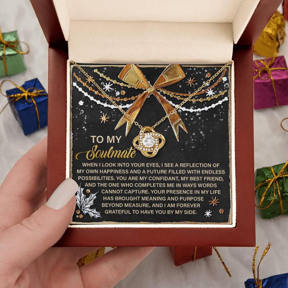Gift for Soulmate - By My Side - Love Knot Pendant Necklace - Mallard Moon Gift Shop