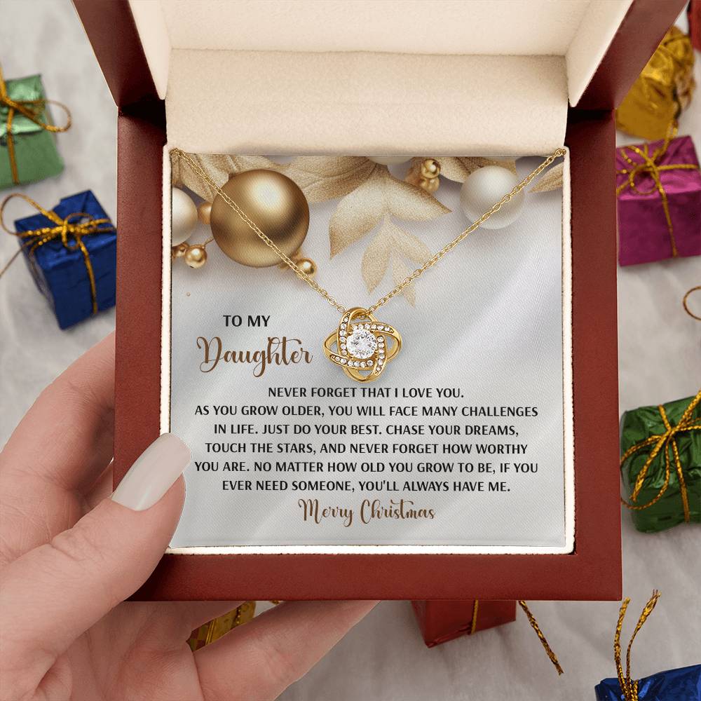 Gift for Daughter - How Worthy - Love Knot Pendant Necklace Christmas Present - Mallard Moon Gift Shop