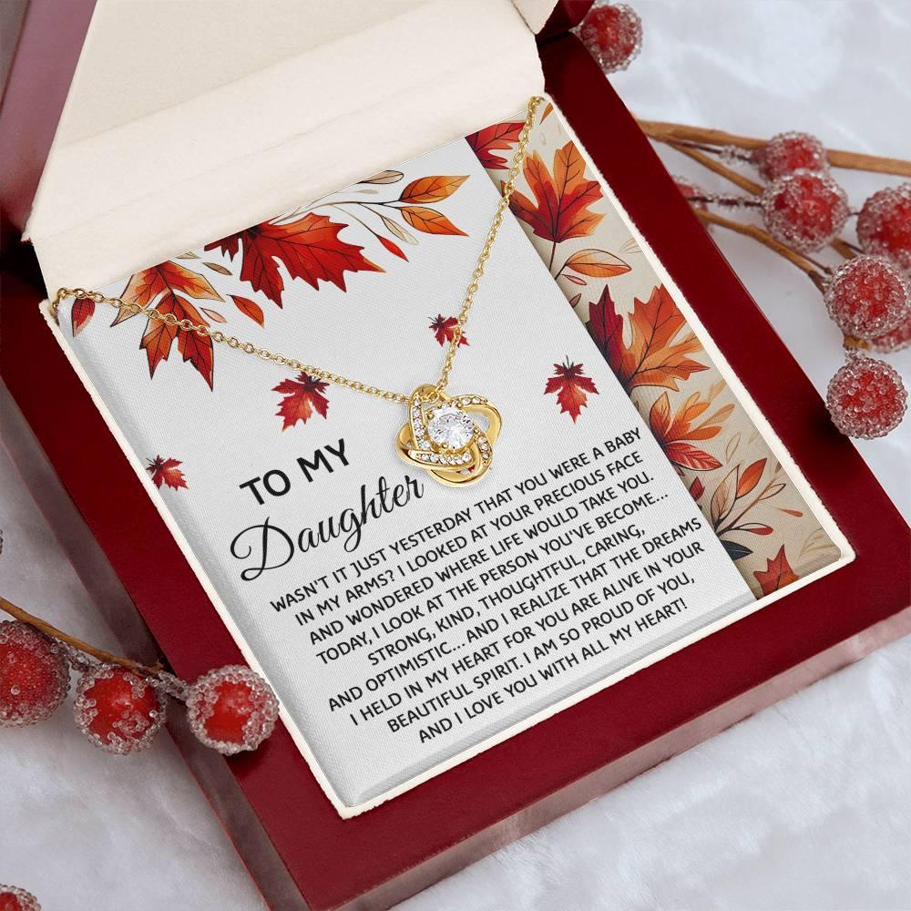 Daughter - You Were A Baby - Love Knot Pendant Necklace - Mallard Moon Gift Shop