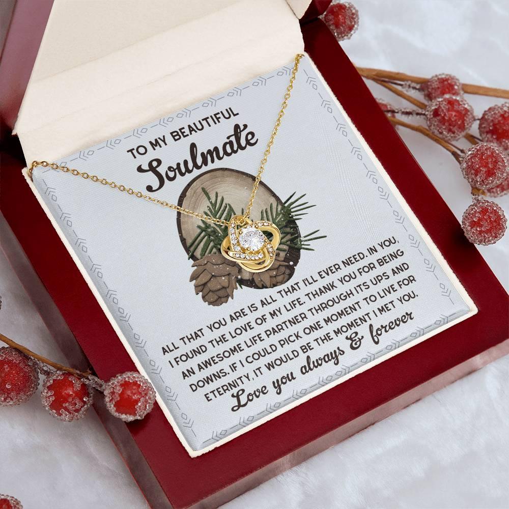 Gift for Soulmate - One Moment - Love Knot Pendant Necklace - Mallard Moon Gift Shop