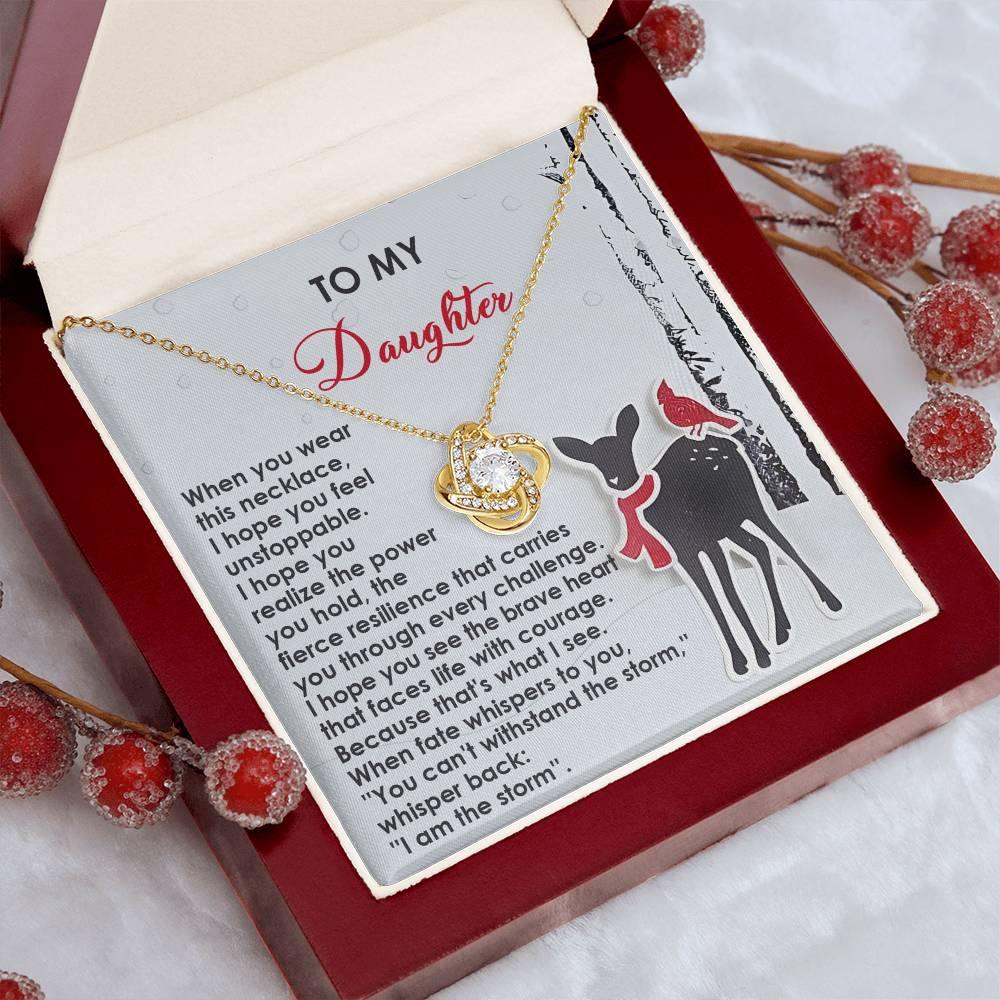 Gift for Daughter - Every Challenge - Love Knot Pendant Necklace - Mallard Moon Gift Shop