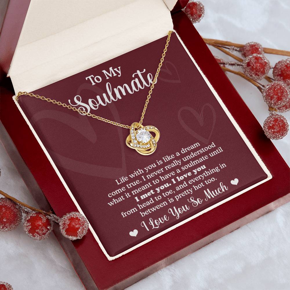 Gift for Soulmate - Life With You Is Like a Dream - Love Knot Necklace - Mallard Moon Gift Shop