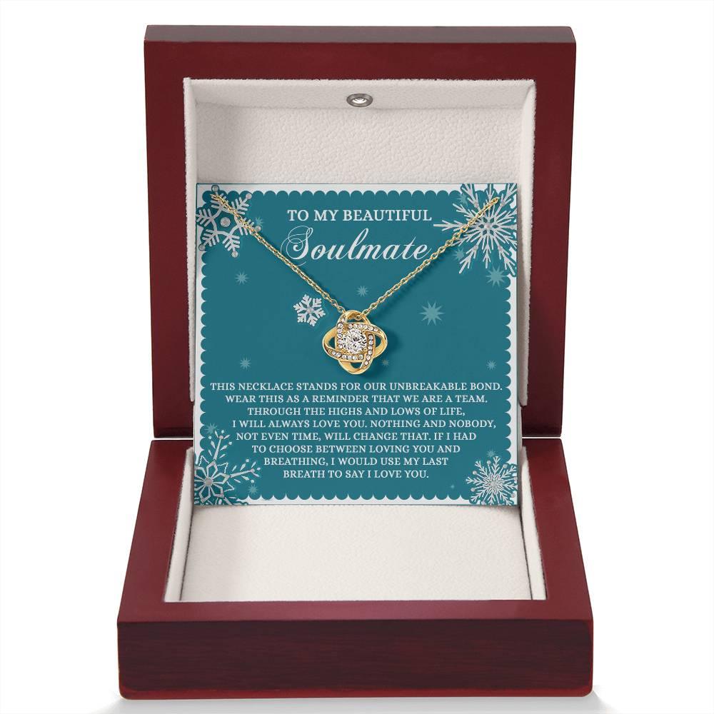 Gift for Soulmate - A Team - Love Knot Pendant Necklace - Mallard Moon Gift Shop