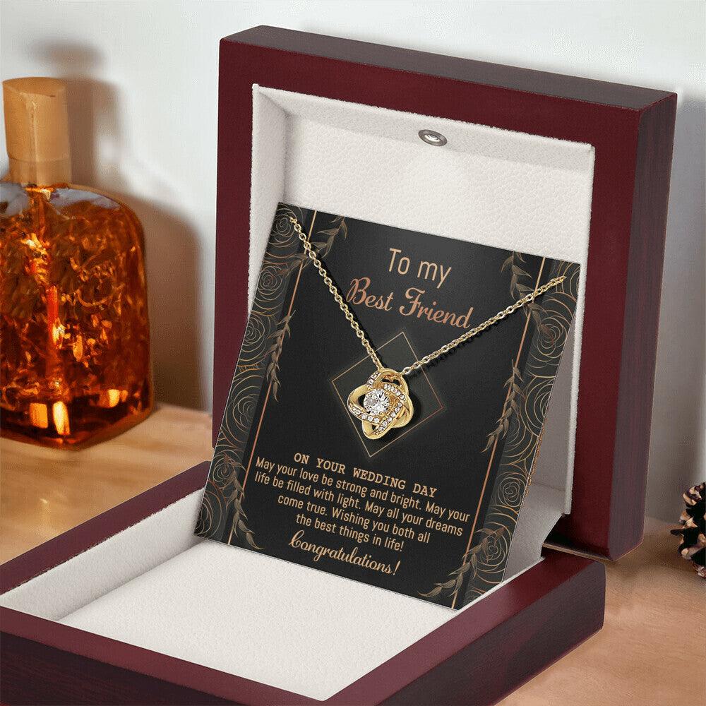 Gift for Best Friend Wedding - Strong And Bright - Wedding Day Gift Love Knot Pendant Necklace - Mallard Moon Gift Shop