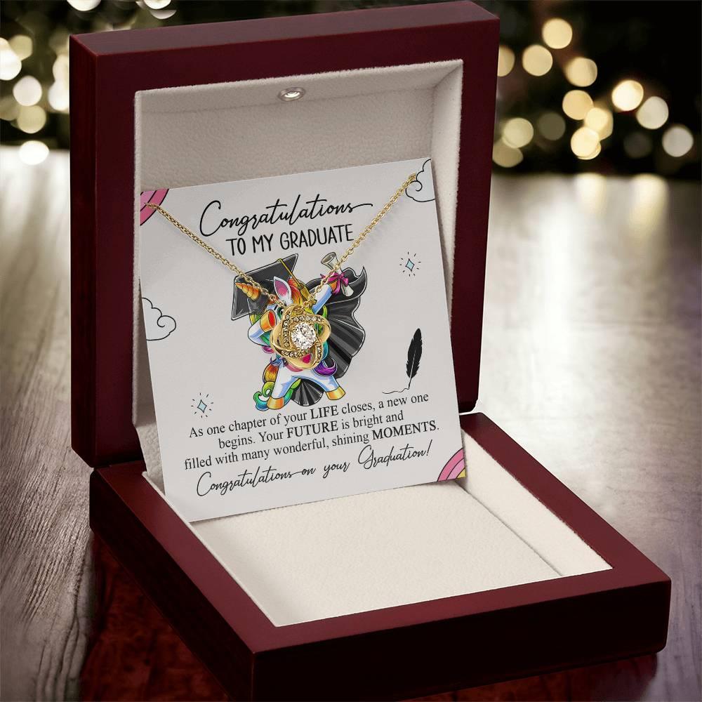 Daughter Graduation Pendant Necklace Gift Congratulations to my Graduate Your Future is Bright - Mallard Moon Gift Shop