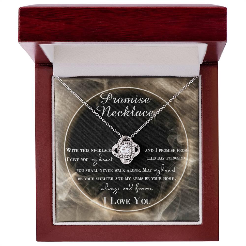 Wife Gift - I Promise My Heart Love Knot Pendant Necklace - Mallard Moon Gift Shop