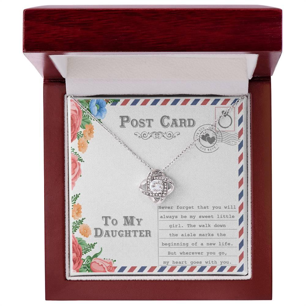Daughter Wedding Day Gift - My Heart Goes With You - Love Knot Pendant Necklace - Mallard Moon Gift Shop