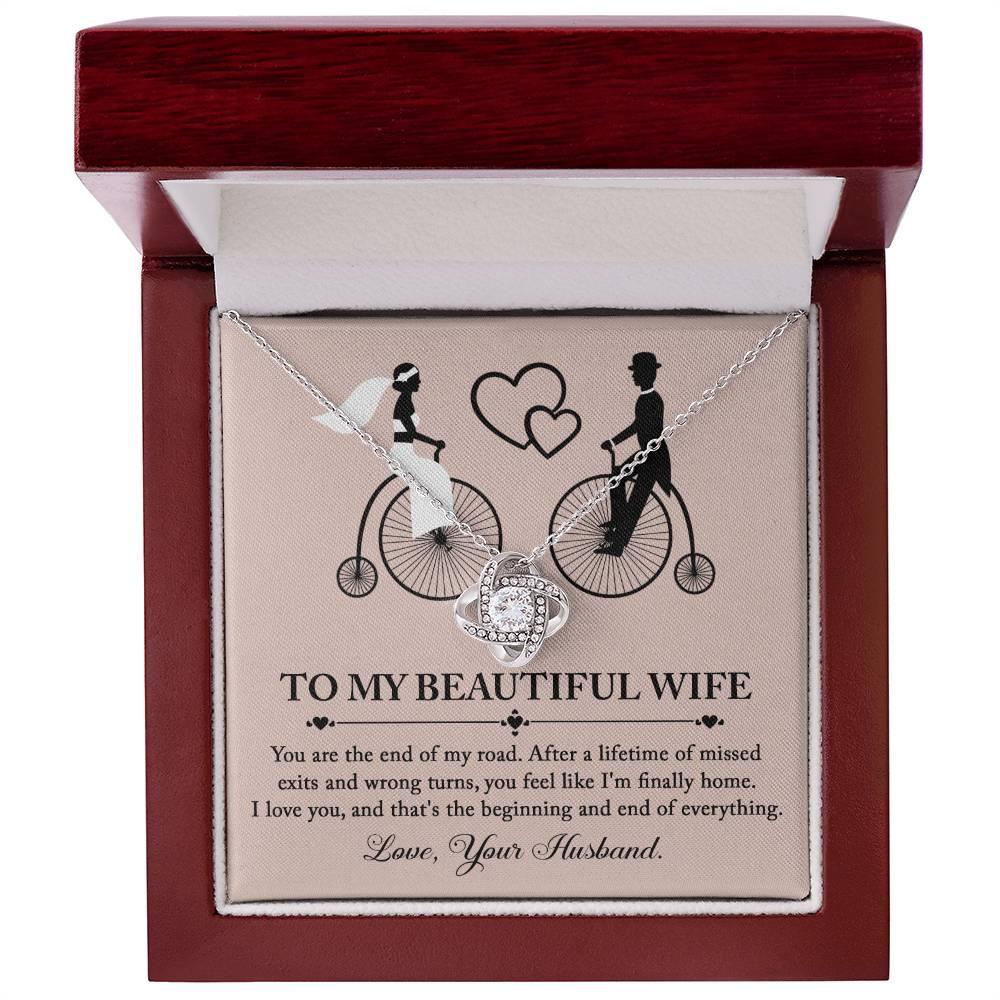 Wife Wedding Day Gift - I'm Finally Home Love Knot Pendant Necklace - Mallard Moon Gift Shop