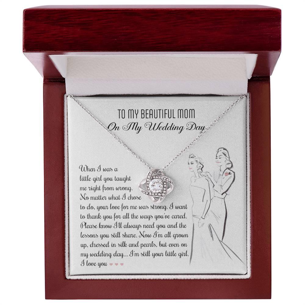 Gift for Mom Wedding Day Gift Always Your Little Girl Love Knot Pendant Necklace - Mallard Moon Gift Shop