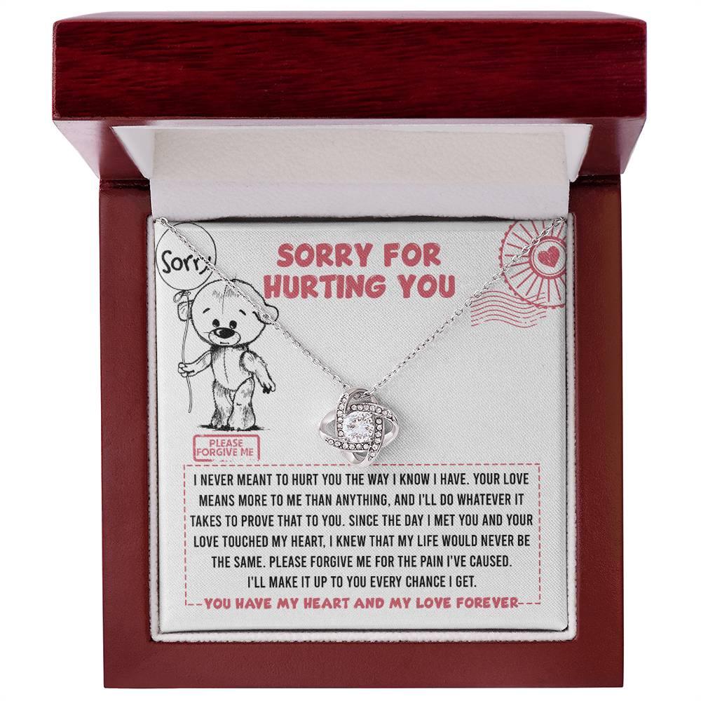 Apology Gift for Girlfriend, Wife, Soulmate - Sorry, Every Chance - Love Knot Pendant Necklace - Mallard Moon Gift Shop