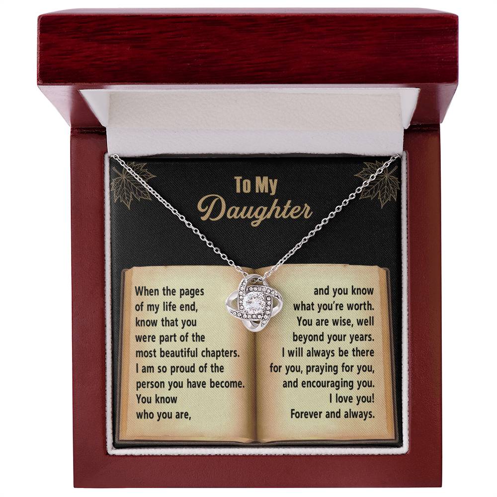 Daughter - Beyond Your Years - Love Knot Pendant Necklace - Mallard Moon Gift Shop