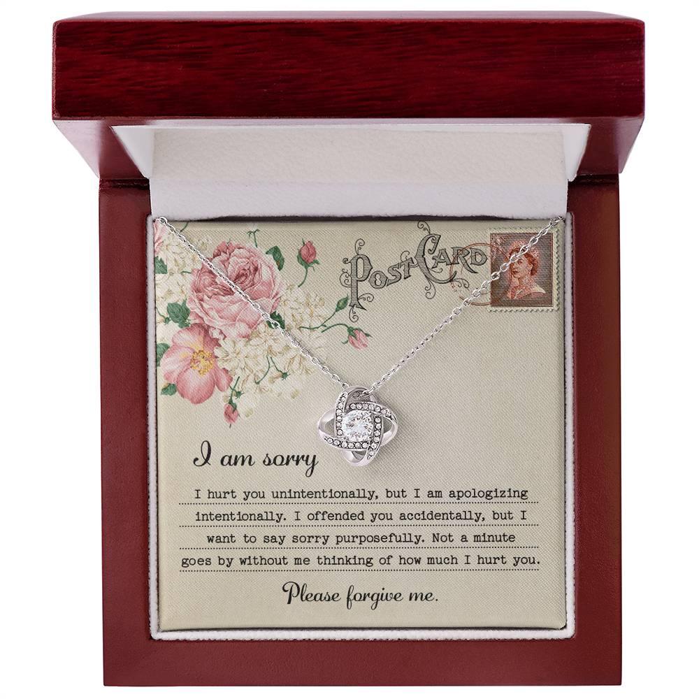 Forgive Me Gift - Sorry I Hurt You, I am Apologizing Intentionally - Love Knot Pendant Necklace - Mallard Moon Gift Shop