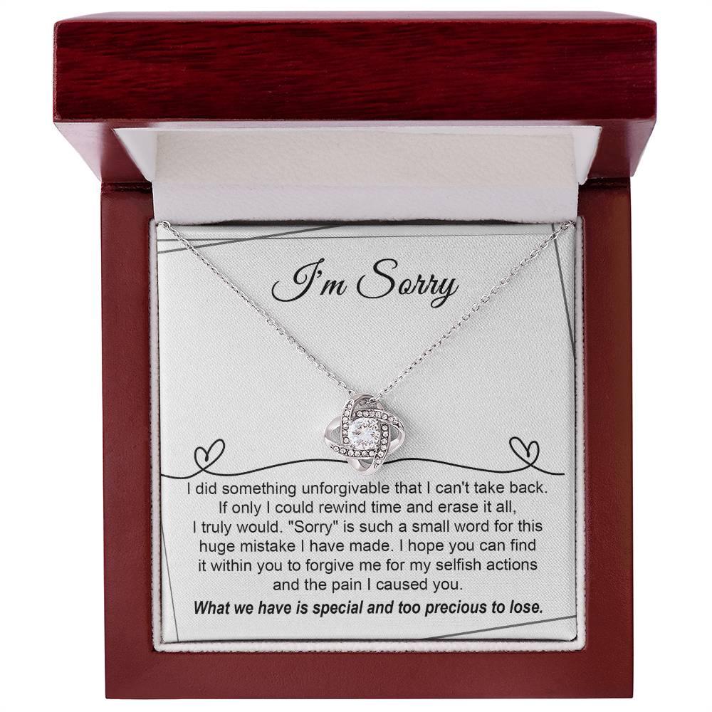 Gift for Girlfriend, Wife - Sorry, Breaking My Heart - Love Knot Pendant Necklace - Mallard Moon Gift Shop