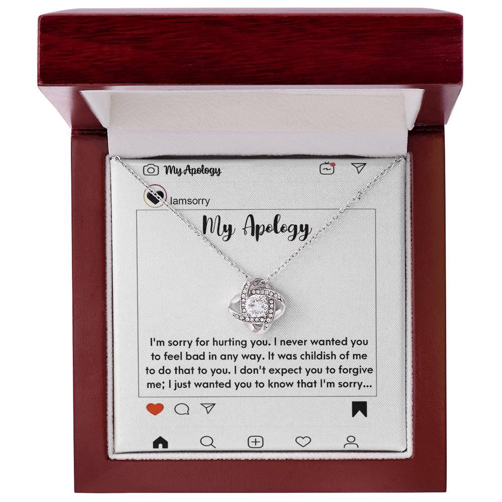 Gift for Girlfriend, Wife - Sorry, My Apology - Love Knot Pendant Necklace - Mallard Moon Gift Shop