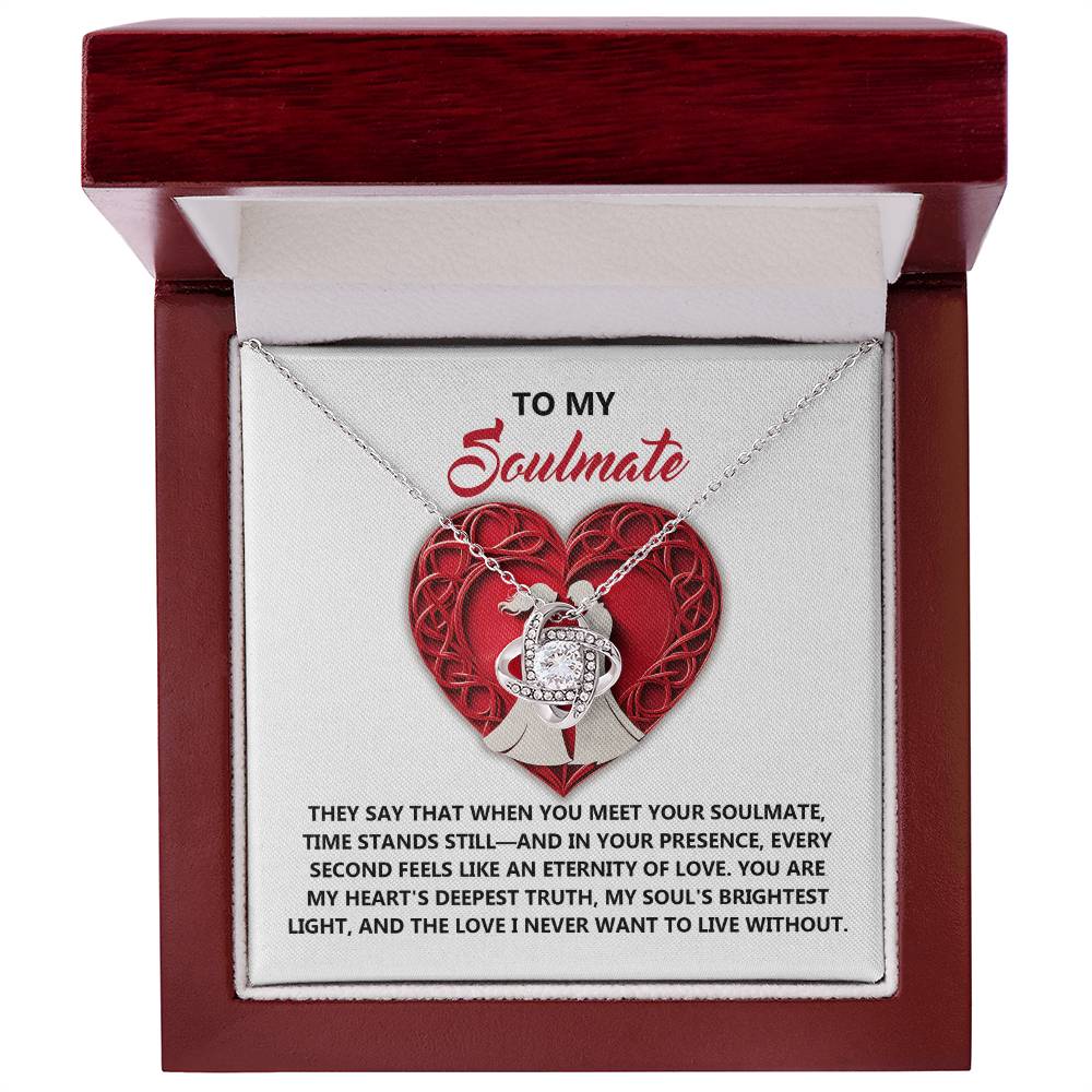 Romantic Anniversary, Valentine's Day Gift for Soulmate, Wife, Girlfriend - Eternity of Love - Love Knot Pendant Necklace - Mallard Moon Gift Shop