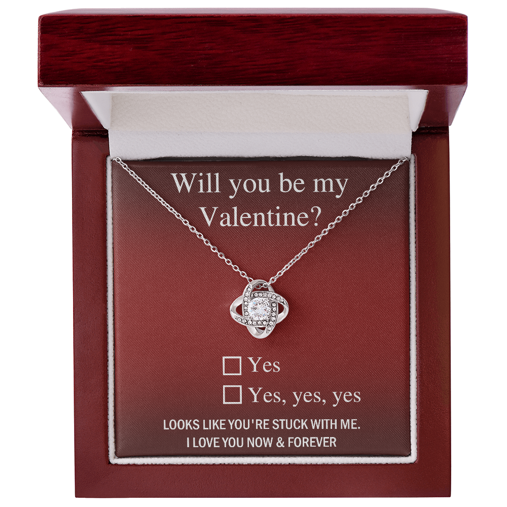 Valentine Love Knot Necklace - Just Say Yes - Mallard Moon Gift Shop