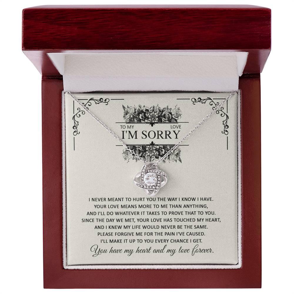 Apology Gift for Her - To My Love, I'm Sorry - Love Knot Pendant Necklace - Mallard Moon Gift Shop