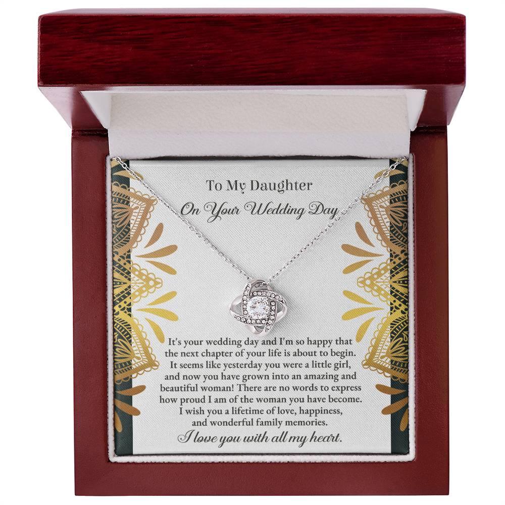 Daughter Wedding Day Gift - A Little Girl - Love Knot Pendant Necklace - Mallard Moon Gift Shop