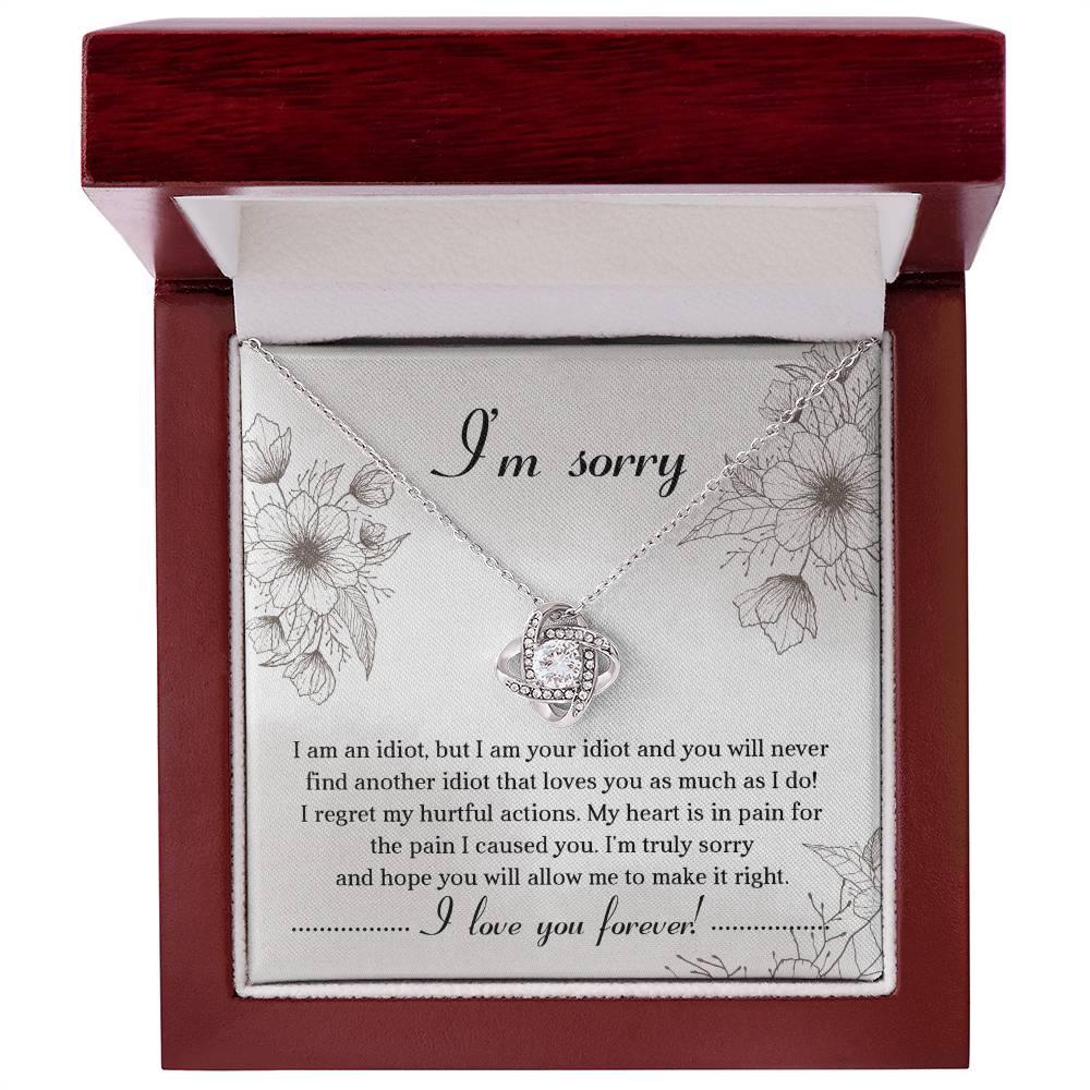 Apology Gift for Her - Sorry For The Pain I Caused You - Love Knot Pendant Necklace - Mallard Moon Gift Shop