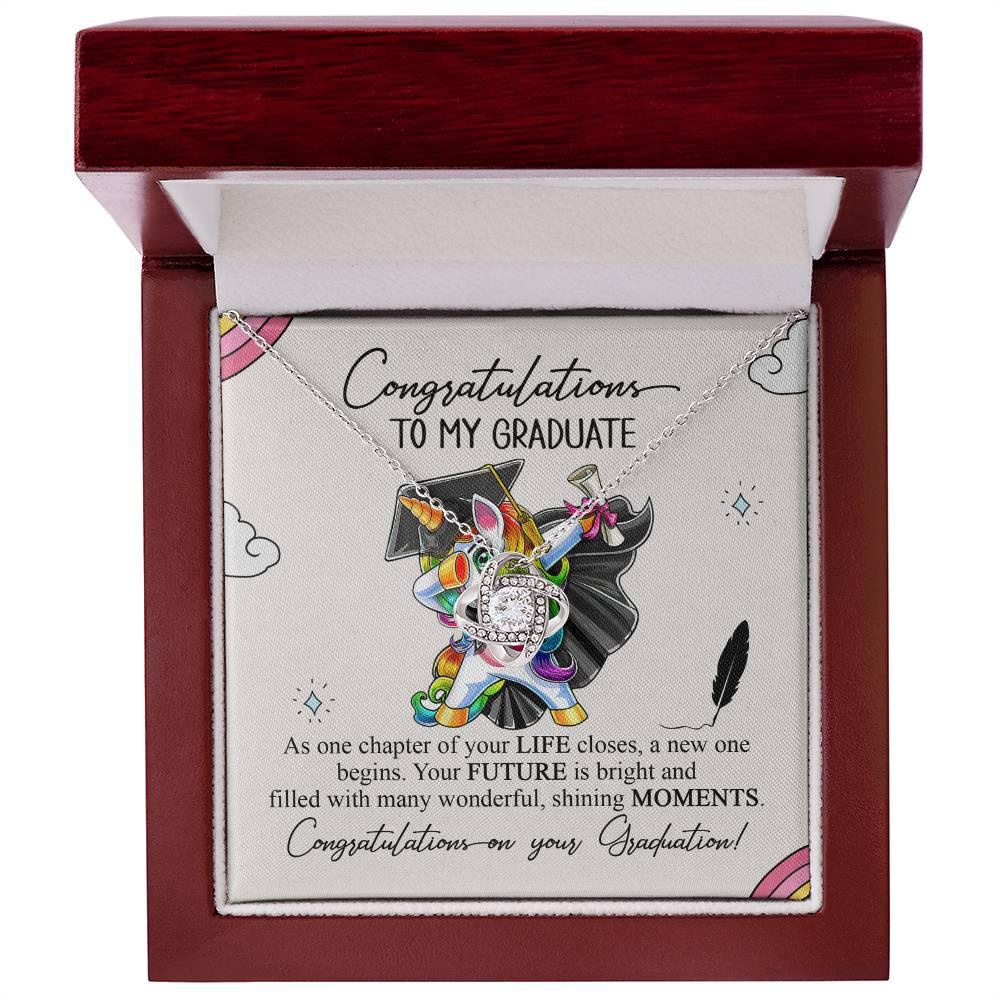 Daughter Graduation Pendant Necklace Gift Congratulations to my Graduate Your Future is Bright - Mallard Moon Gift Shop
