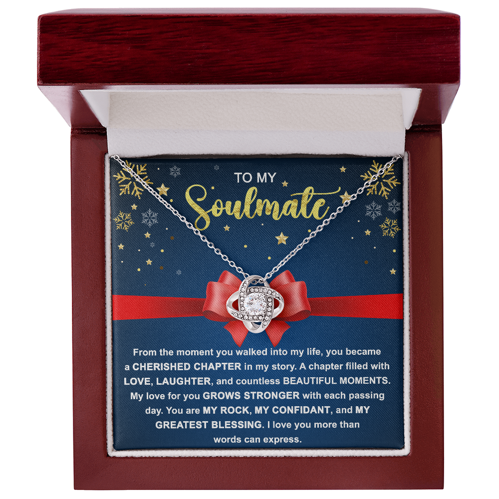To My Soulmate - My Rock, My Confidant, My Greatest Blessing - Love Knot Pendant Necklace - Mallard Moon Gift Shop