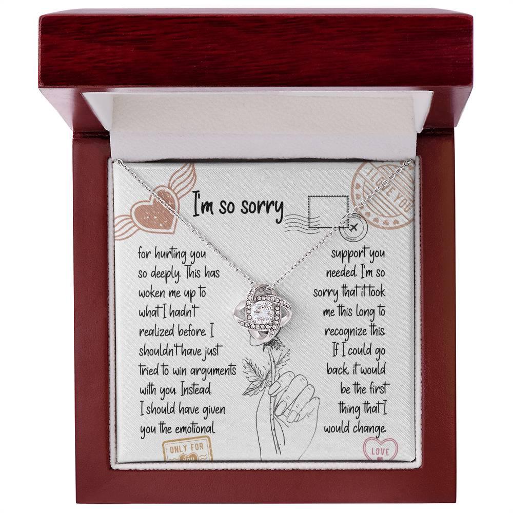 Apology Gift for Girlfriend, Wife, Soulmate, Emotional Support - Love Knot Pendant Necklace - Mallard Moon Gift Shop