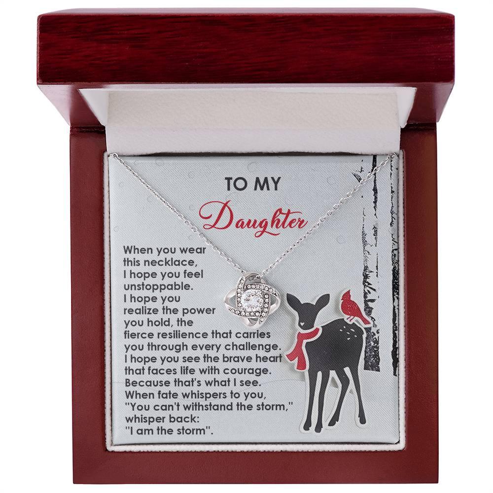 Gift for Daughter - Every Challenge - Love Knot Pendant Necklace - Mallard Moon Gift Shop