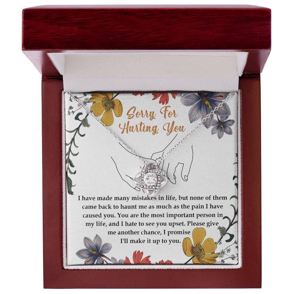 Apology Gift for Girlfriend, Wife, Soulmate- Sorry, Haunt Me - Love Knot Pendant Necklace - Mallard Moon Gift Shop