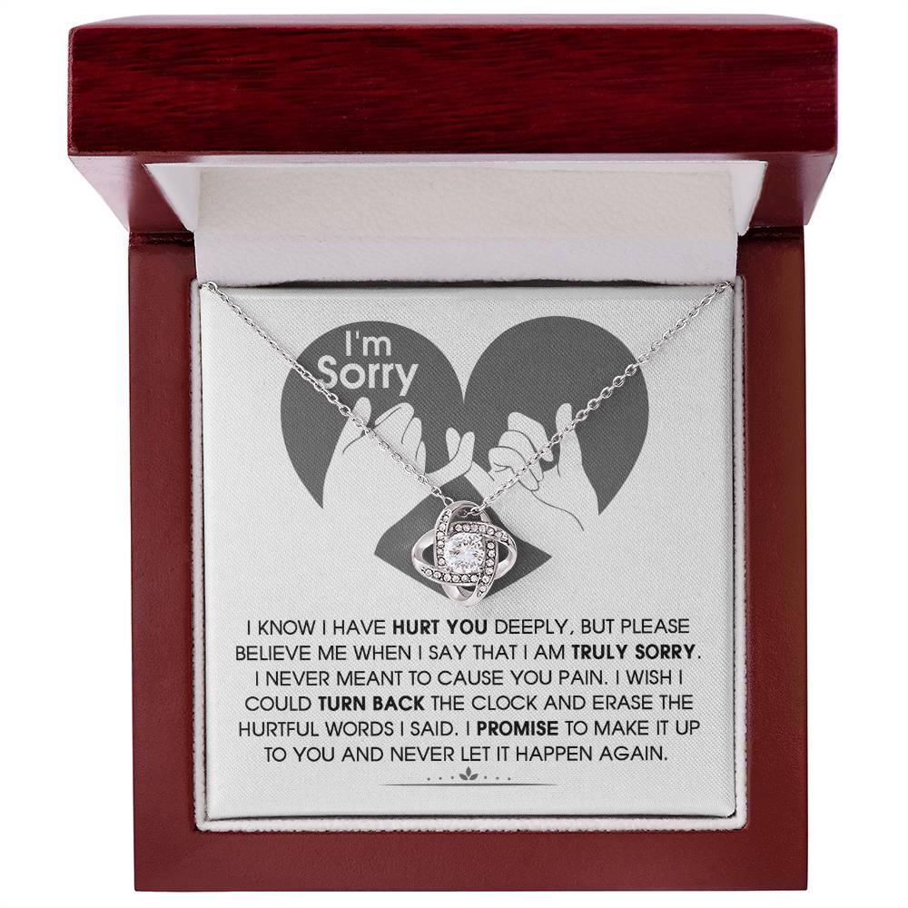 Apology Gift for Girlfriend, Wife, Soulmate - Sorry, Hurtful Words - Love Knot Pendant Necklace - Mallard Moon Gift Shop