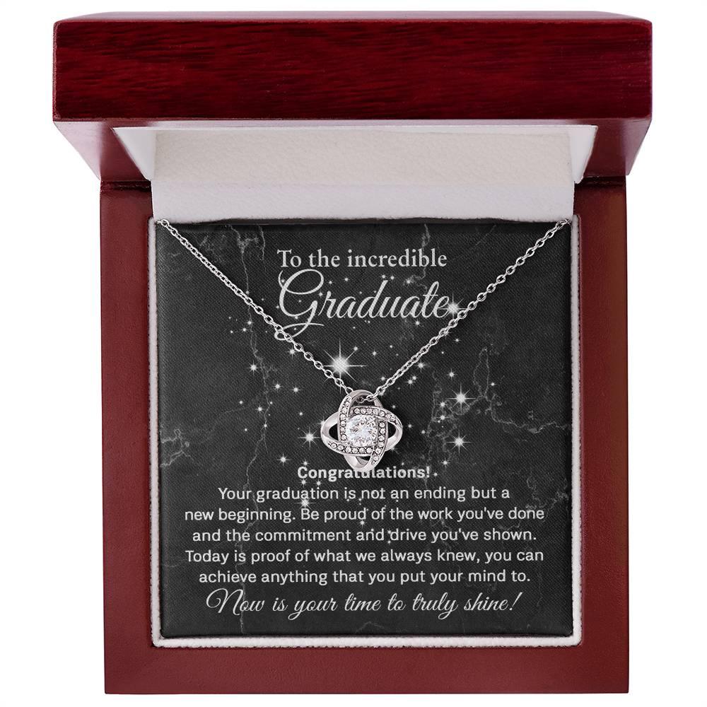 Daughter Graduation Milestone Gift You Can Achieve Anything Love Knot Pendant Necklace - Mallard Moon Gift Shop