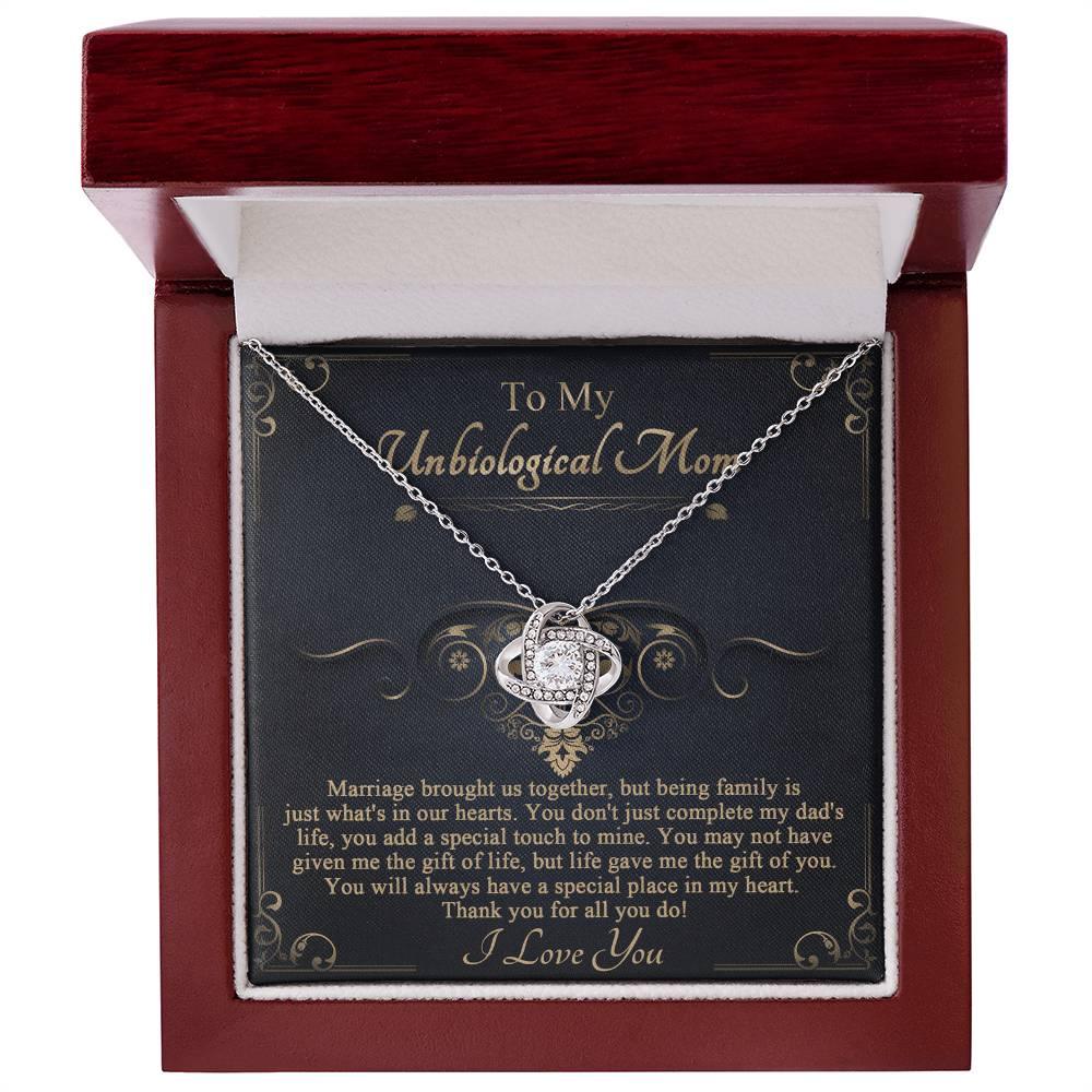 Gift for Unbiological Mother You Complete my Dad's Life Love Knot Pendant Necklace - Mallard Moon Gift Shop