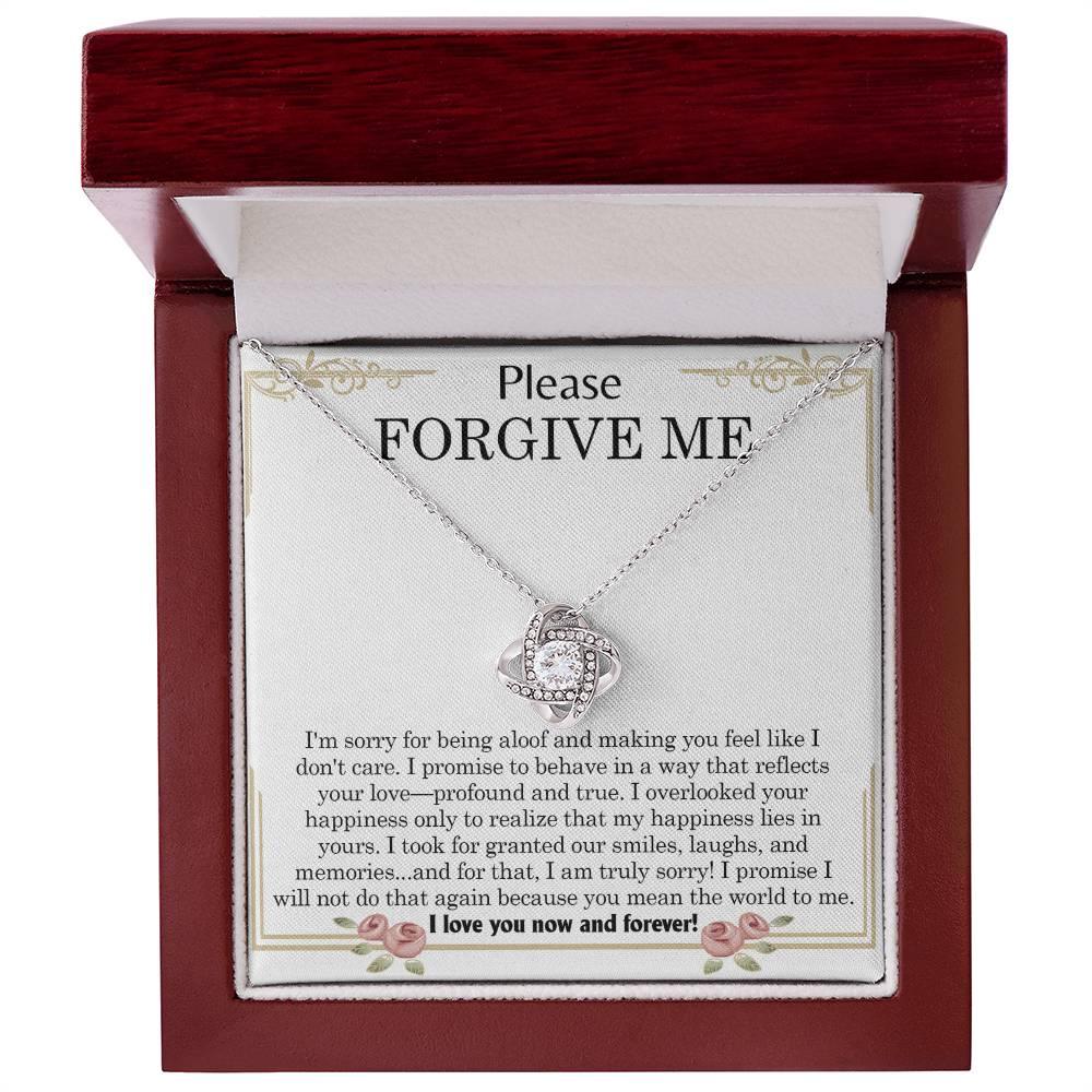 Gift for Girlfriend, Wife - Sorry, Profound And True - Love Knot Pendant Necklace - Mallard Moon Gift Shop