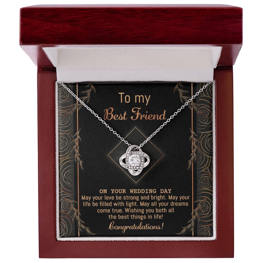 Gift for Best Friend Wedding - Strong And Bright - Wedding Day Gift Love Knot Pendant Necklace - Mallard Moon Gift Shop
