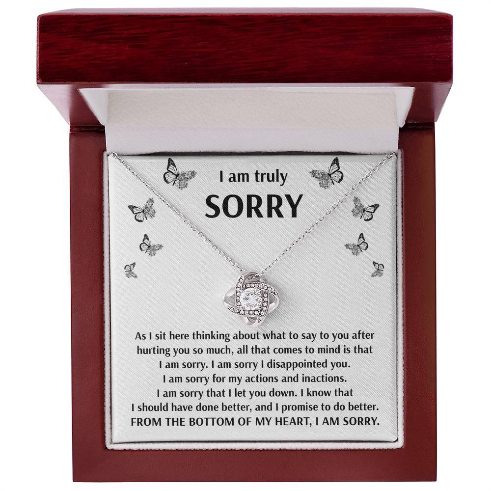 Apology Gift for Girlfriend, Wife, Soulmate - Sorry, Done Better - Love Knot Pendant Necklace - Mallard Moon Gift Shop