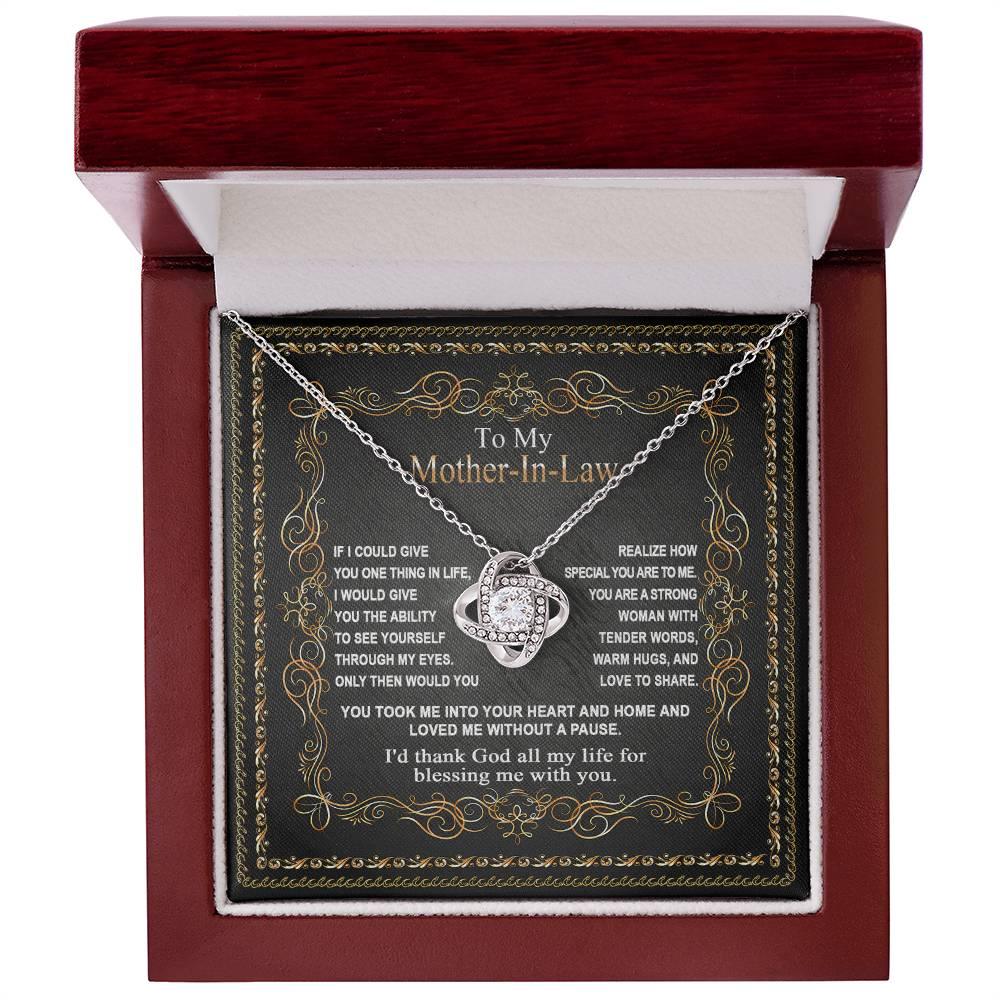 Mother-in-Law Gift You Took Me Into Your Heart and Home Love Knot Pendant Necklace - Mallard Moon Gift Shop