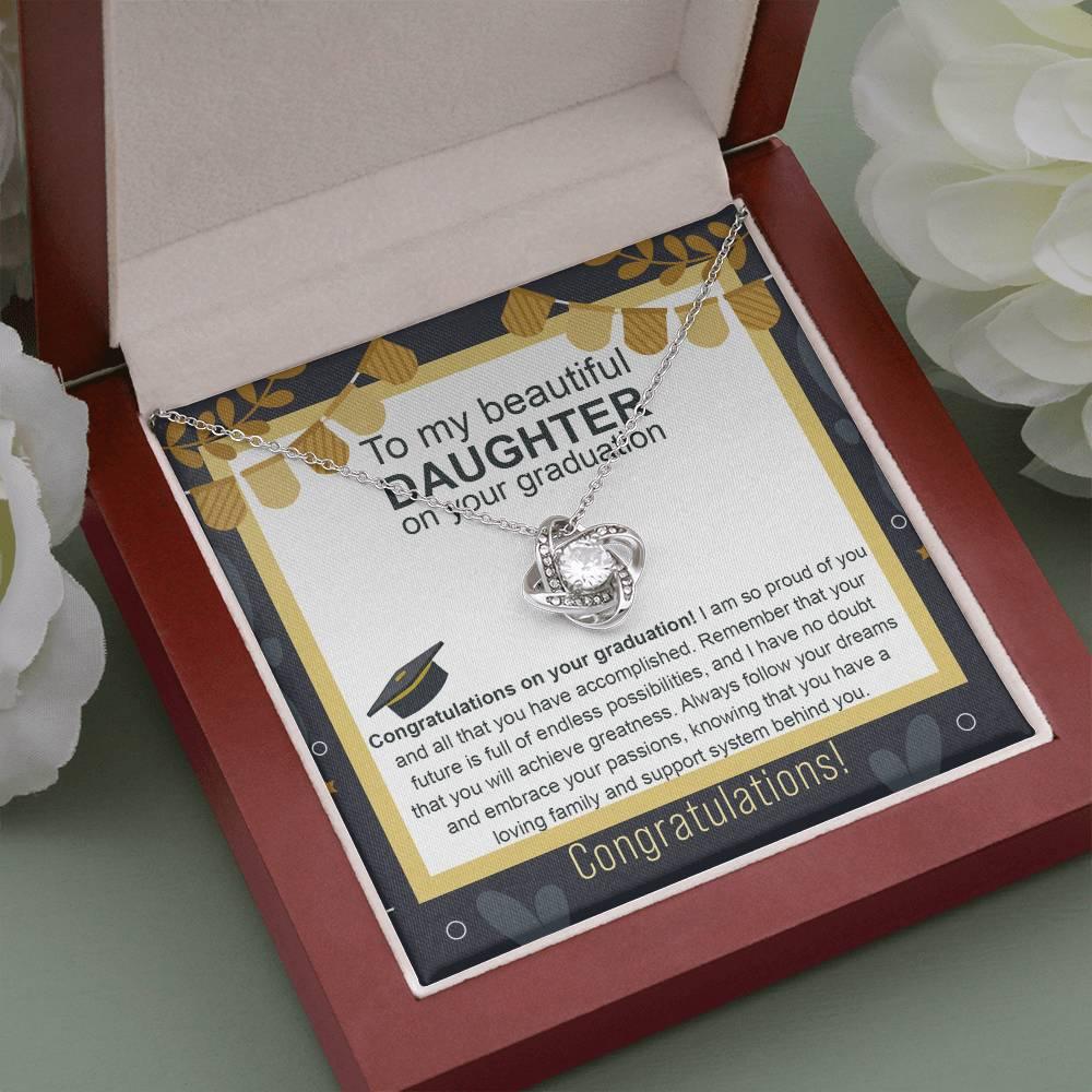 Daughter Graduation Gift Follow Your Dreams Congratulations Love Knot Necklace - Mallard Moon Gift Shop