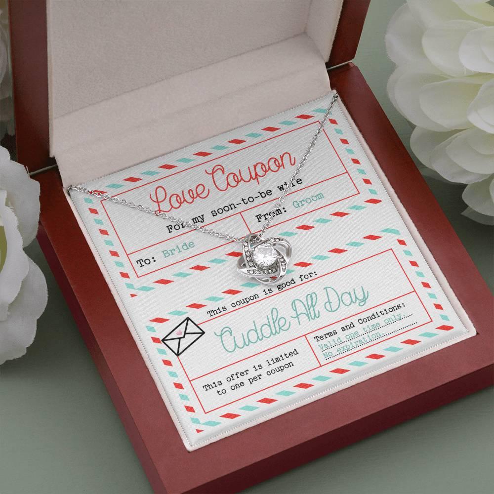 Wife Wedding Day Gift - Love Coupon - Love Knot Pendant Necklace - Mallard Moon Gift Shop