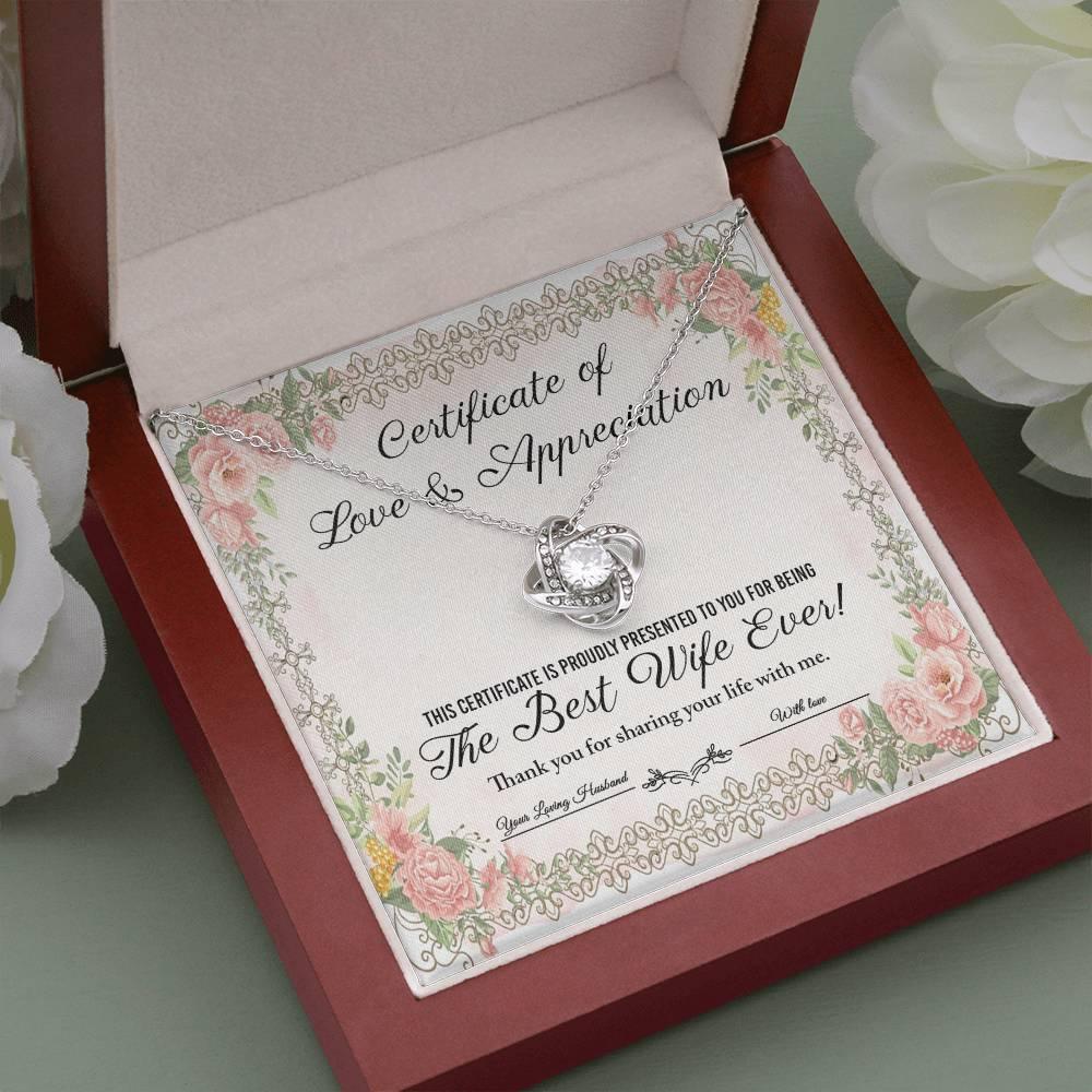 Wife Wedding Day, Anniversary, Birthday Gift - Love & Appreciation - Love Knot Pendant Necklace - Mallard Moon Gift Shop